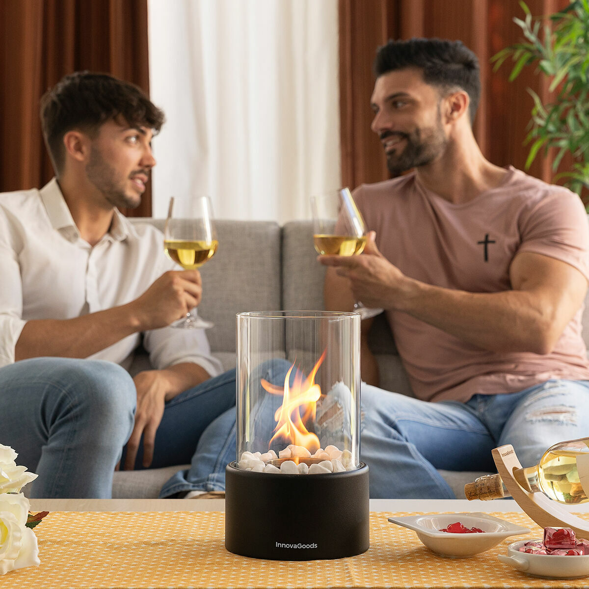 Innovagoods Decorative Bioethanol Tabletop Fireplace Heatfir Innovagoods