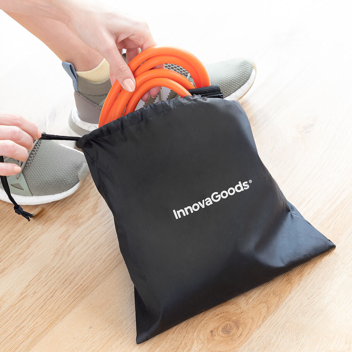 Innovagoods Belt With Resistance Bands For Glutes And Exercise Guide Bootrainer Innovagoods