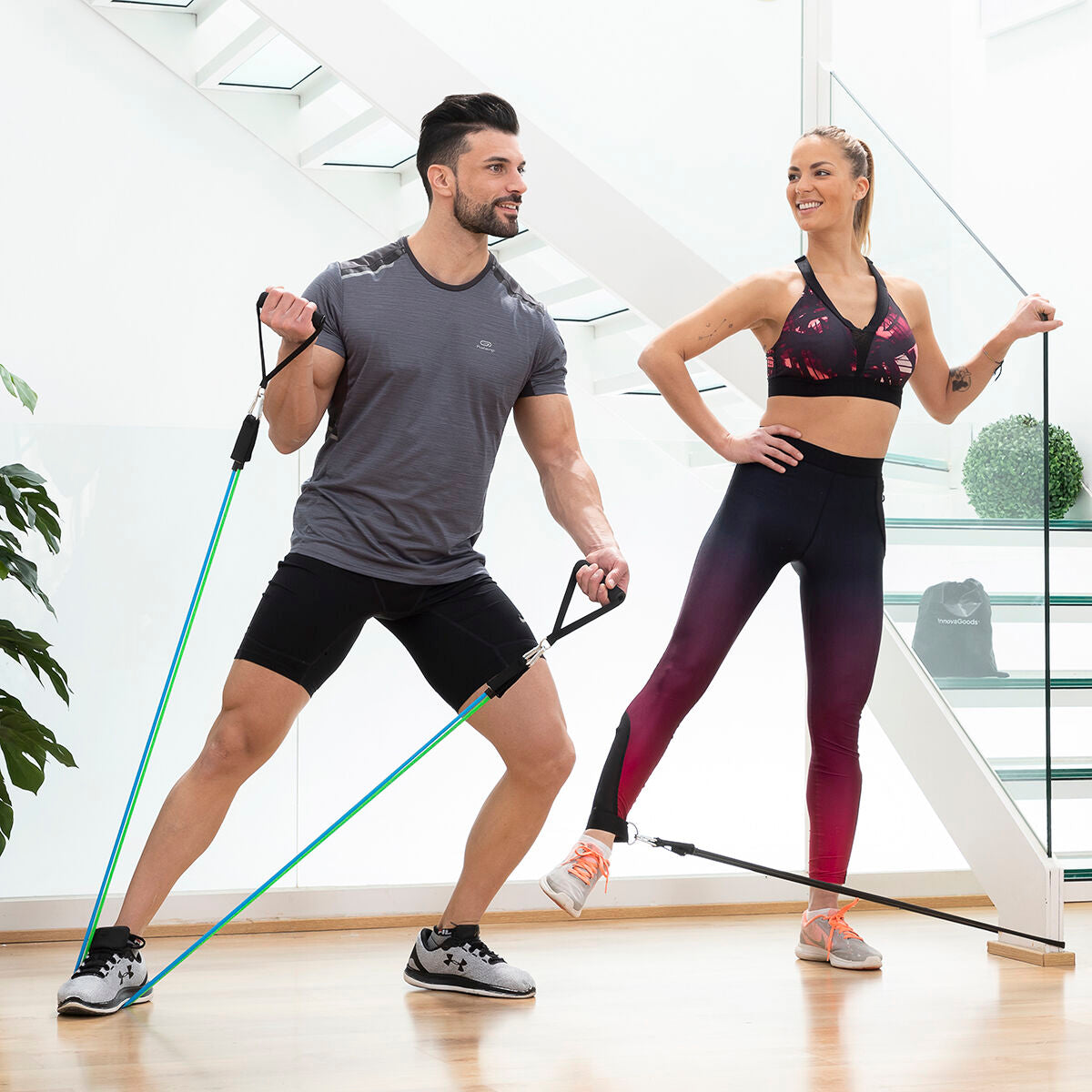 Innovagoods Set Of Resistance Bands With Accessories And Exercise Guide Tribainer Innovagoods 3 Units