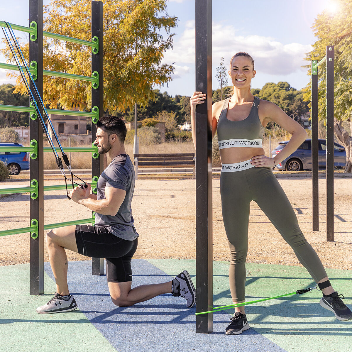 Innovagoods Set Of Resistance Bands With Accessories And Exercise Guide Tribainer Innovagoods 3 Units