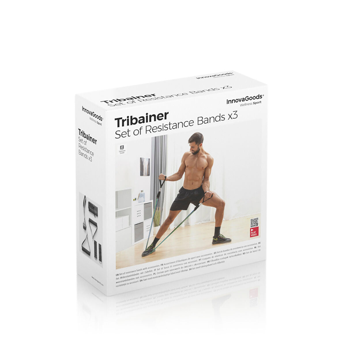 Innovagoods Set Of Resistance Bands With Accessories And Exercise Guide Tribainer Innovagoods 3 Units