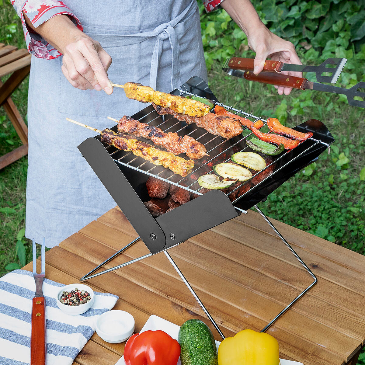 Innovagoods Mini Folding Portable Barbecue For Charcoal Foldecue Innovagoods