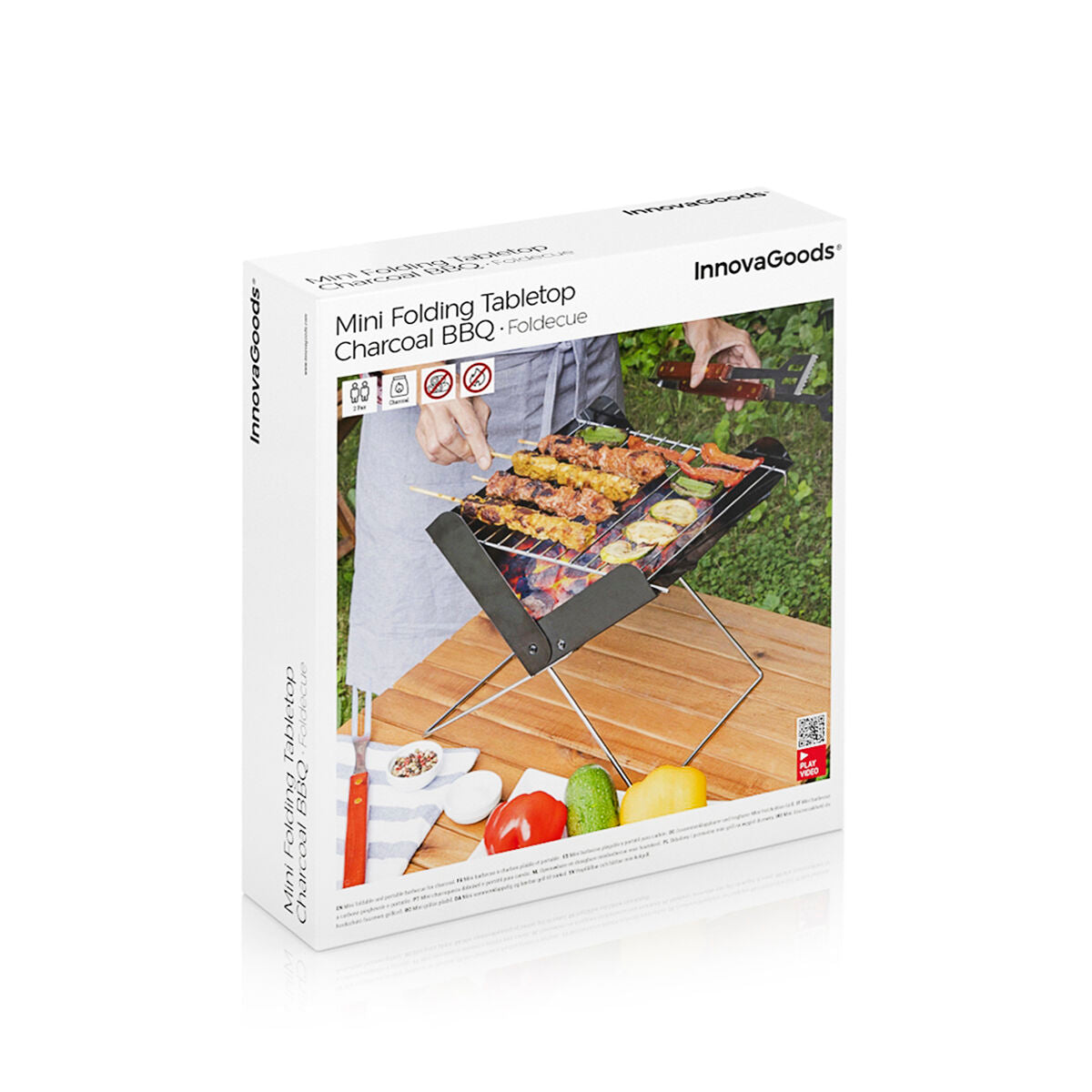 Innovagoods Mini Folding Portable Barbecue For Charcoal Foldecue Innovagoods